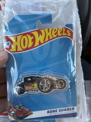 2024 Hot Wheels Bone Shaker 1oz Silver PAMP Colorized Shaped Coin Mintage 3000