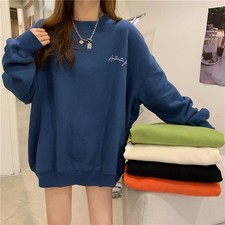 Women's Fleece Sweatshirt Casual Style Solid Color Regular Length Summer Top