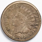 1864 Indian Head Penny Cent Very Fine (VF) Details