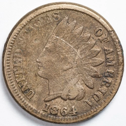 1864 Indian Head Penny Cent Very Fine (VF) Details