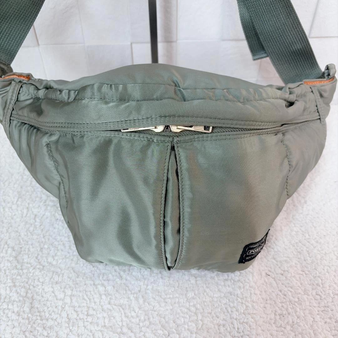 PORTER Yoshida TANKER Waist Bag L Old Model Sage Green Nylon Body Bag Japan