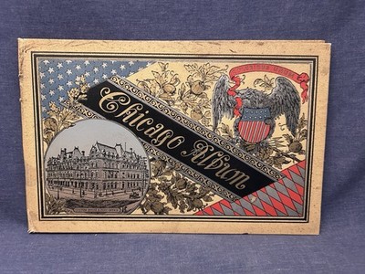 1890s CHICAGO ALBUM World's Fair? Views Architecture Waterfront HC Rare Eagle