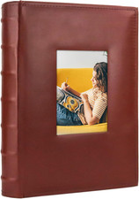 Photo Album 4X6 300 Photos with Memo Area Leather Cover Large Capacity Slip-In P