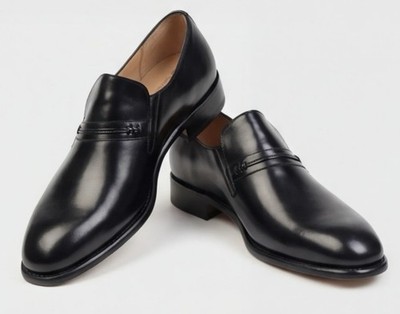 Vintage Joseph Cheaney Morgan Black Formal Loafer Schuhe Gr. UK 13 EU 47 sehr guter Zustand