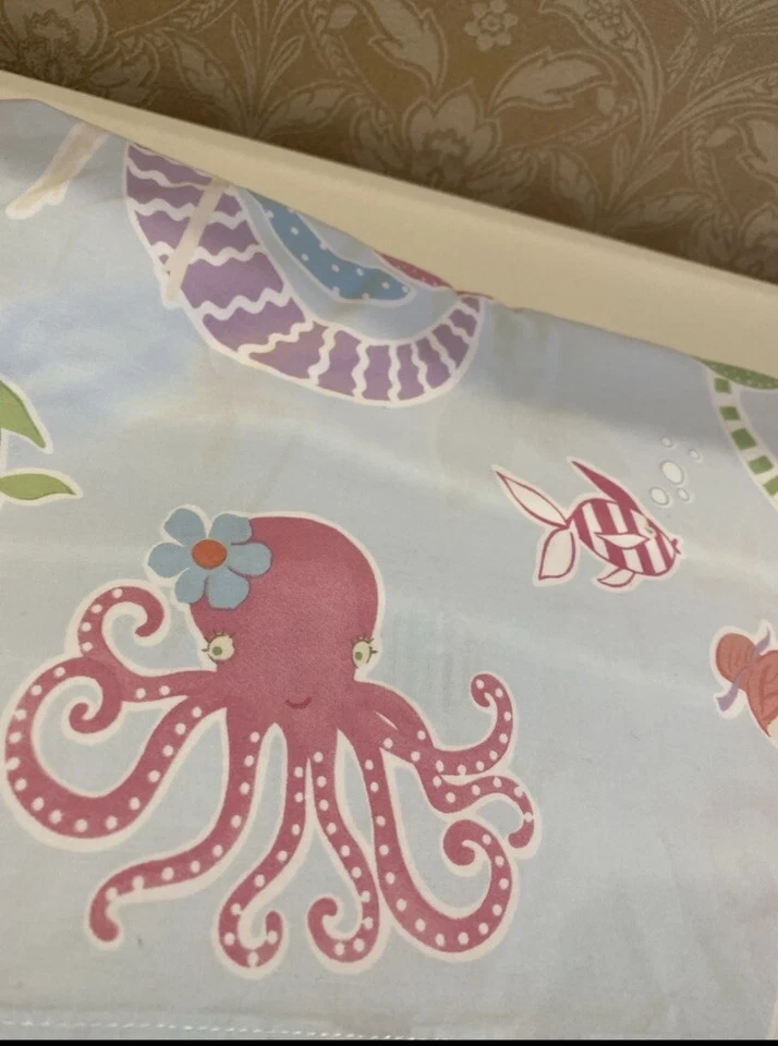 Pottery Barn Kids PBK 美人鱼印花全/大号被套。 二手状况完好 (90 英寸 X88) — 第 3/4 张图片