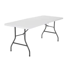 [US WAREHOUSE] 8 Foot Centerfold Folding Table, White