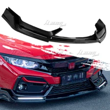 BLZ STYLE GLOSS BLACK LED FRONT BUMPER LIP FOR 17-21 HONDA CIVIC Si & HATCHBACK