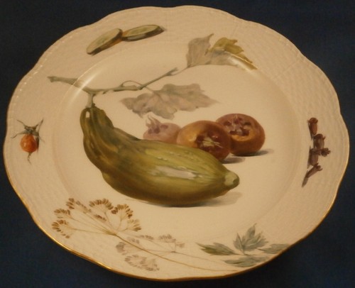Six Ancien KPM Berlin Porcelaine Veggie Scene Plaque Ensemble Porzellan Teller - Photo 6 sur 11