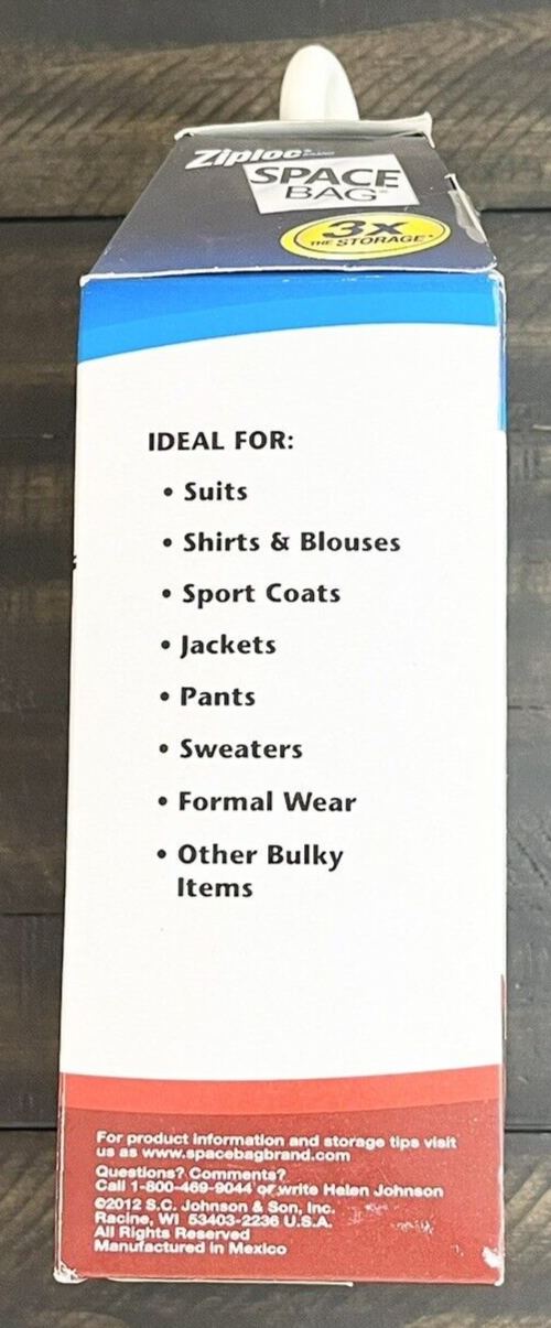 Ziploc Space Bag 1 SuitSize Hanging Bag 27.75” x 41” Vacuum Seal eBay