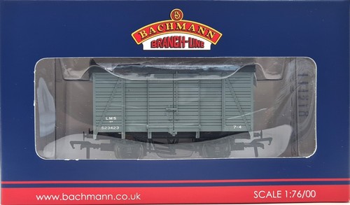 Bachmann 38-080B 12 Tonnen Southern 2+2 Planked Vent Van 523423 in LMS Grey Livery | Condition: Used