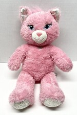Build A Bear Sassy Cat Plush Pink Silver Princess Sparkle Stuffed Blue Eyes