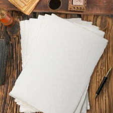 25 Sheets | 400 GSM | Deckle-edge | Handmade Cotton Paper for Water colors