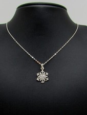 NEW Sterling Silver Pendant with chain, snowflake pendant, women's jewelry