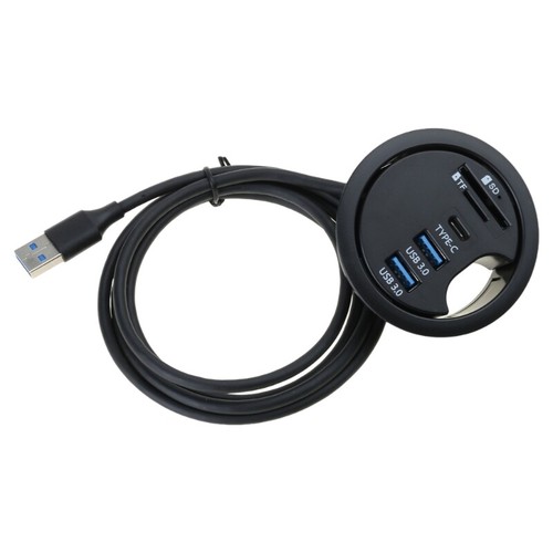 USB Hub Desk Grommet Dock Station Card Reader Dock Station for Desktop PC - Picture 4 of 23