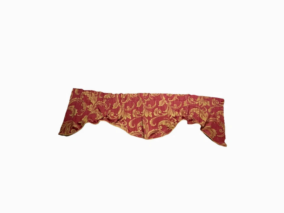 2 cenefas cortas vintage JC Penney de lujo rojas doradas tostadas bordadas Foto 2 de 4