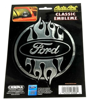 Ford Motors Flame Sticker Decal Chroma Auto Art Classic Emblemz Large 5''