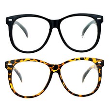 SA106 Classic Oversize Round Horn Rim Hipster Clear Lens Eye Glasses