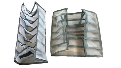 2 Piece Multi-Grid Collapsible Closet Drawer Organizer Underwear Socks Storage