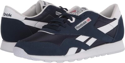 Man Reebok Classic Nylon Running Shoe Sneakers Athletic GY7234 Navy/White