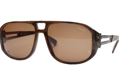 Lanvin SLN502 0G62 Brown Horn Acetate Designer Italy Sunglasses 59