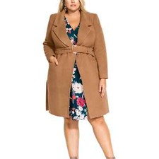 City Chic Trendy Plus Size Regal Coat In Almond, 22w, Nwt, Msrp $189