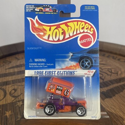 SLIDEOUT Sprint Car, Hot Wheels #640, 1998 First Editions #2/48 NEW On Card B107