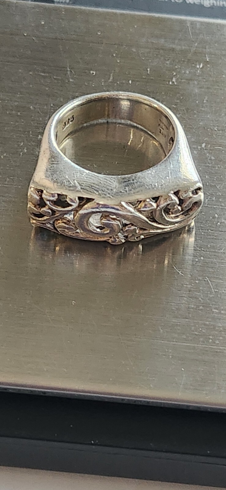 Sterling Silver Chunky Solid Ring Sz 5 Marked 925… - image 8