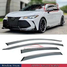 For 2019-2021 Toyota Avalon Chrome Trim Smoke Tinted Window Visors Rain Guards