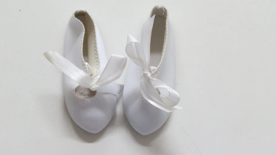 Chaussures Long 100 Large 40 Simili cuir Blanc pour poupées anciennes