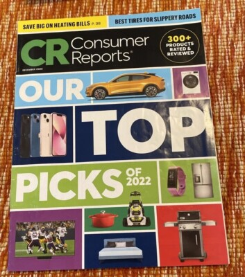 #ad Consumer Reports Magazine Dec 2022 Top Picks Save Big Heating Bill Slippery Road $4.20
