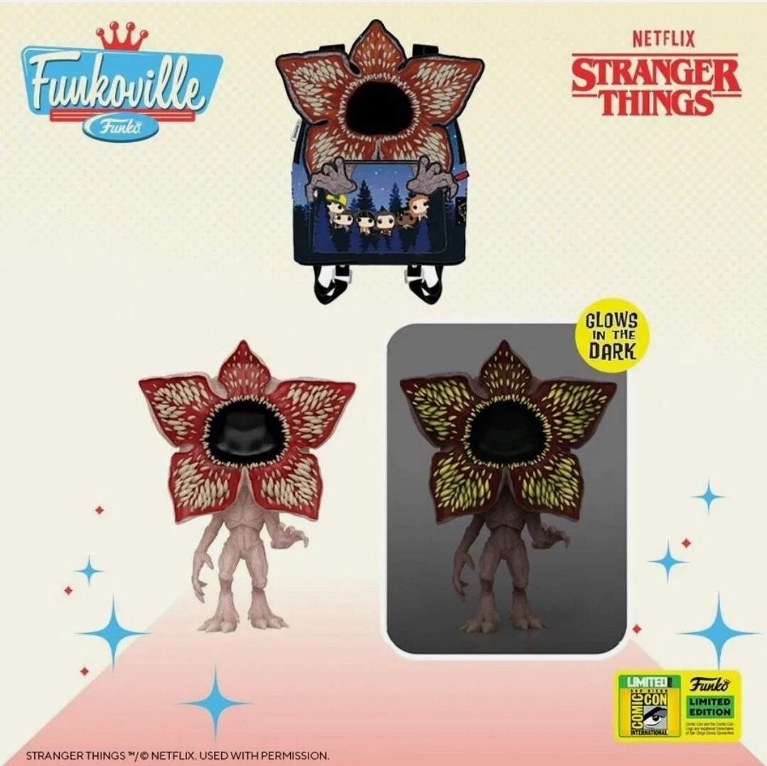 Funko Pop LOUNGEFLY SDCC 2022 STRANGER THINGS DEMOGORGON u0026 BACKPACK IN HAND  !! | eBay