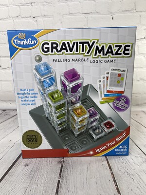 ThinkFun Gravity Maze Falling Marble Logic Game STEM Game 2014 COMPLETE!