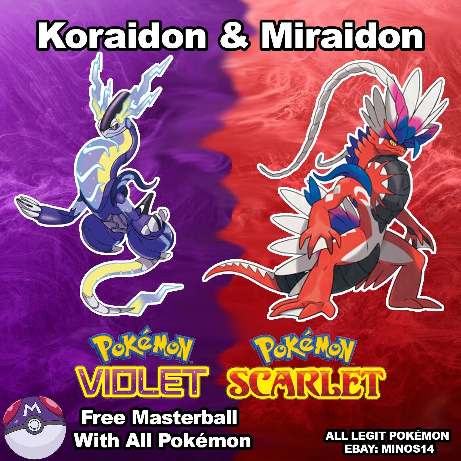 Pokémon Scarlet and Violet Legendary Pokémon, including Koraidon