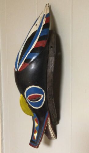 Afrikanische Stämme Gesichtsmaske Holz handgeschnitzt Vintage Wandhängend