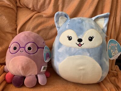 Squishmallow 12'' Faldette Fox Cloudy Sky Blue Plush And Beula 8  NWT