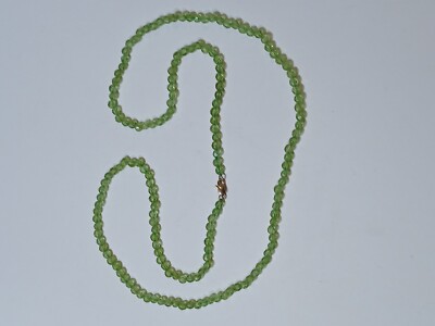 Natürliche facettierte Peridot 14K S. F. Gold Verschluss Perlen 4 mm Strang Halskette 24 Zoll