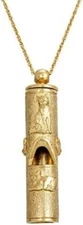 1928 Jewelry Gold Cat Pendant Necklace Whistle 30",Necklaces & Pendants