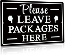 Putuo Decor Please Leave Packages Here Metal Sign, Package Multicolor