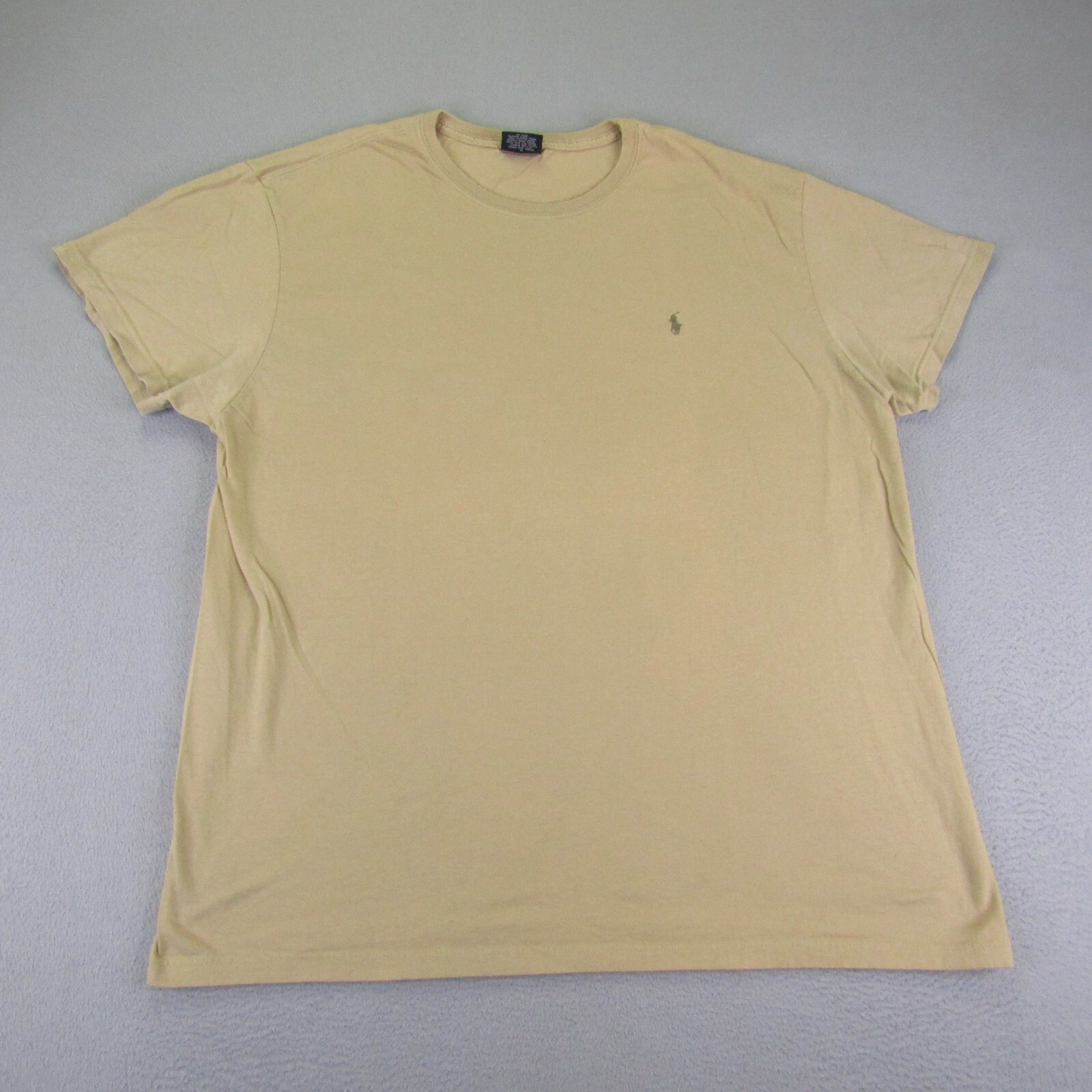 Polo Vintage Ralph Lauren Camicia Uomo Extra Large Beige Marrone Logo Pony Y2K ^