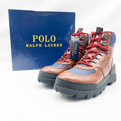 Polo Ralph Lauren Men sz 11 Oslo boot tan navy leather / nylon New in Box
