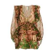 Ulla Johnson Adelaide V-Neck Silk Minidress Size 2