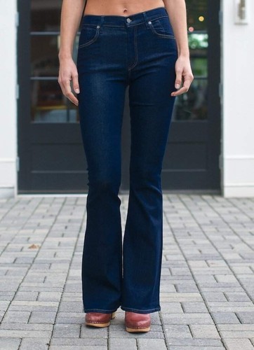 Citizens of Humanity Fleetwood High Rise Flare Jeans Ozone Dark Wash 28 |  eBay