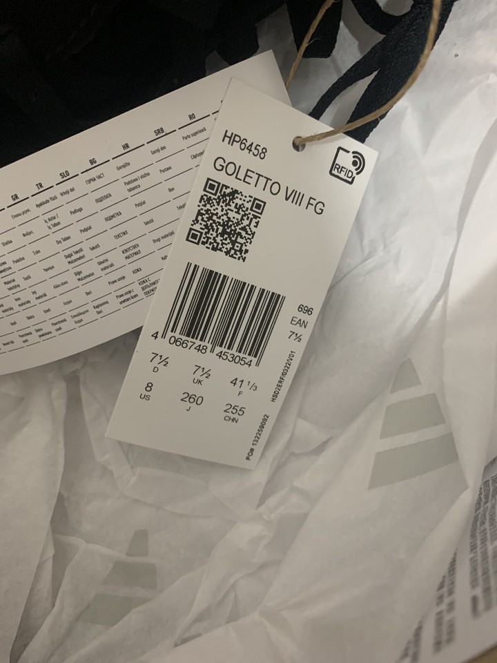 Adidas Goletto Firm Ground Football Boots Black Size UK 7.5 Brand New