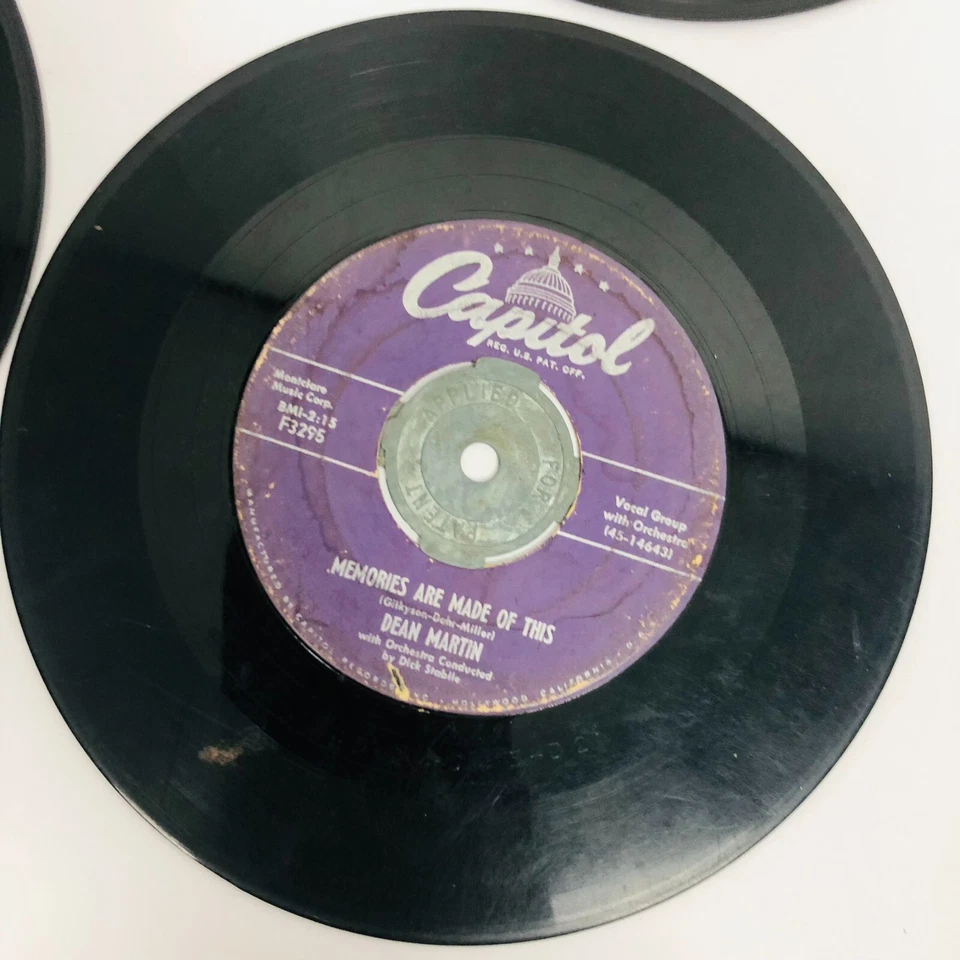 4 VTG 45 RPM 7" Vinyl Record Singles Frankie Avalon Valli Dean Martin Lena Horne - Image 3 of 4