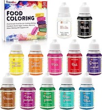 Food Colouring Liquid Set,18 Colors x 10ml Food Grade Food Dye Edible-Vibrant