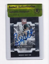 Brock Holt Signed 2009 Donruss Elite Extra Rookie #49 Beckett Authentic