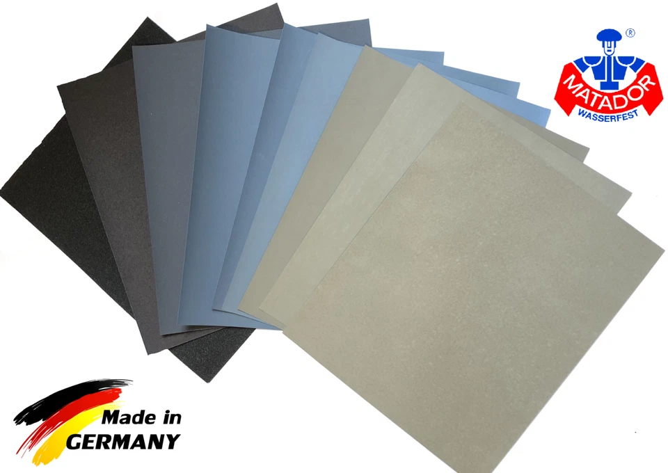 STARCKE Schleifpapier Schmirgelpapier Wasserfest Nass &Trocken 23x28 Wasserschleifpapier