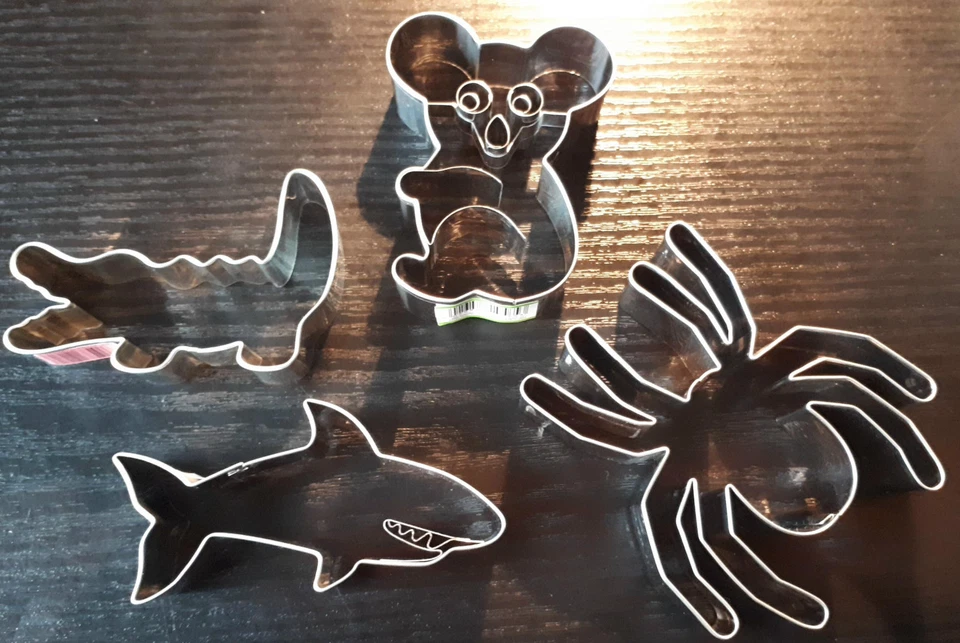 4x Keks Australien Spinne Hai Ausstechform Ausstecher Plätzchen Form Ausstecher