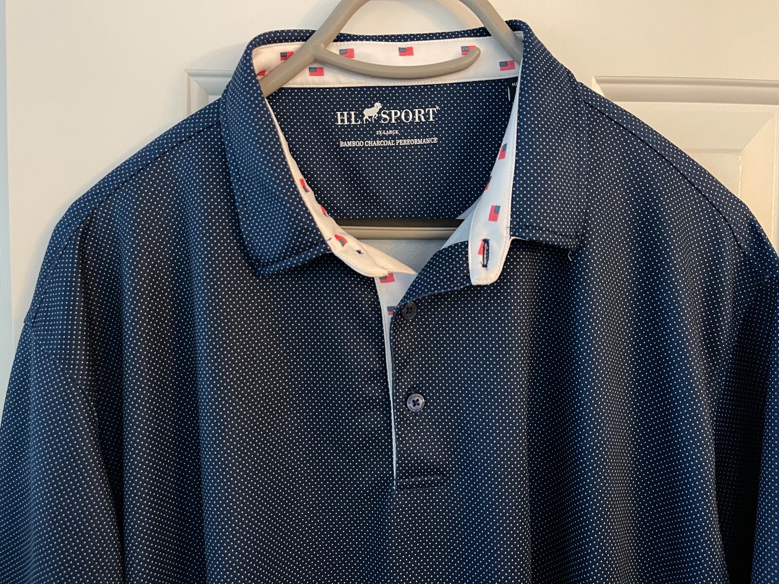 HL Sport Performance Luxury Golf Polo Shirt, Blue Dot… Gem