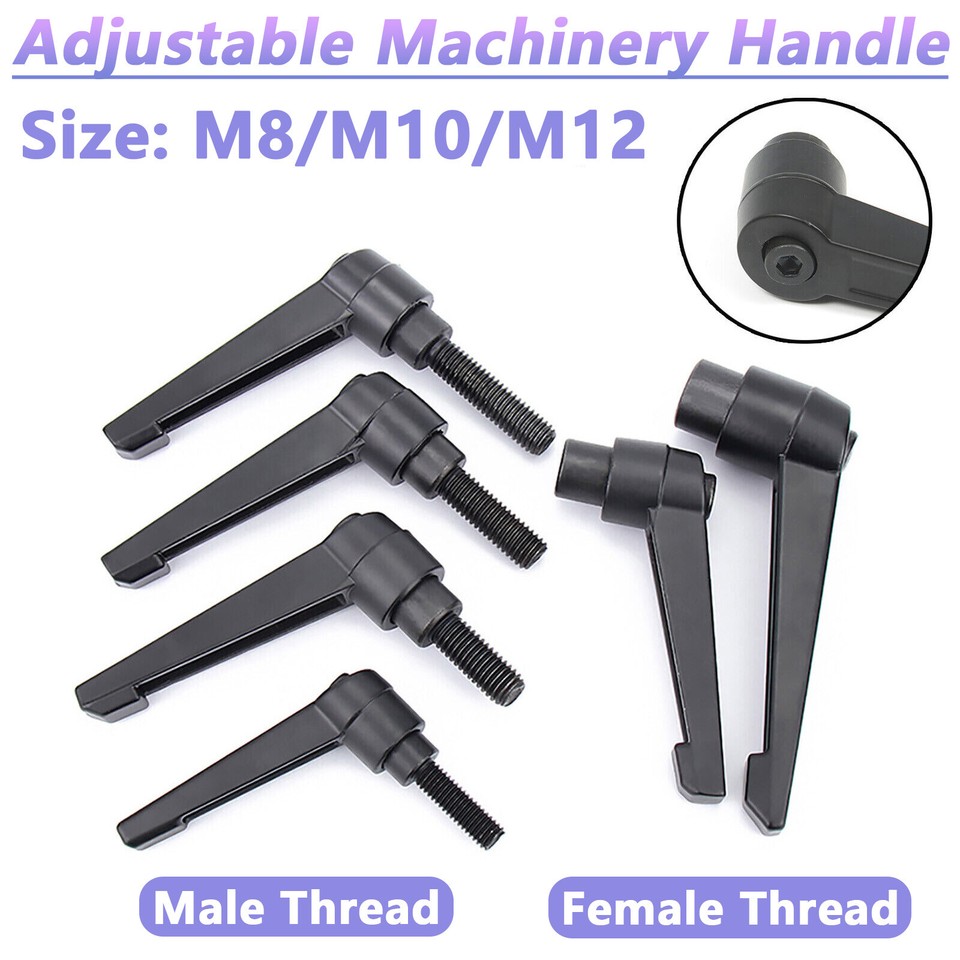 M8/10/12 Machine Handle Adjustable Clamping Lever Female/Male Black Locking Knob